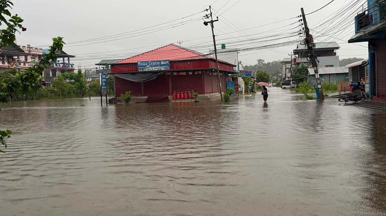 चितवनको भरतपुर ११ का बस्ती डुबानमा